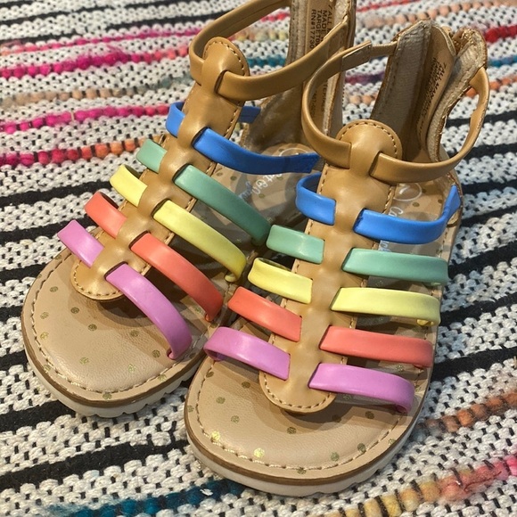 Cat & Jack Other - Cat and Jack Toddler Rainbow Gladiator Sandals size 7